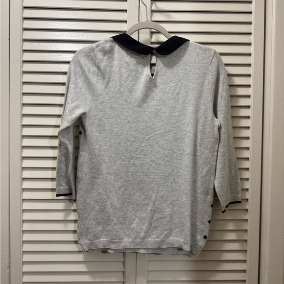 ELLE Flocked Dot Crewneck Sweater - Picture 3 of 6